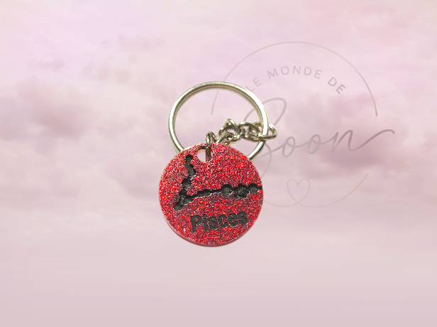 Fond Rouge pailleté, Ecriture Noir