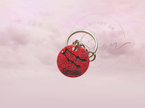 Fond Rouge pailleté, Ecriture Noir